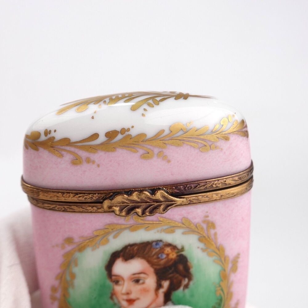 Limoges France Peint Main Lady Portrait Artist Signed Trinket Box RARE - Picture 16 of 16